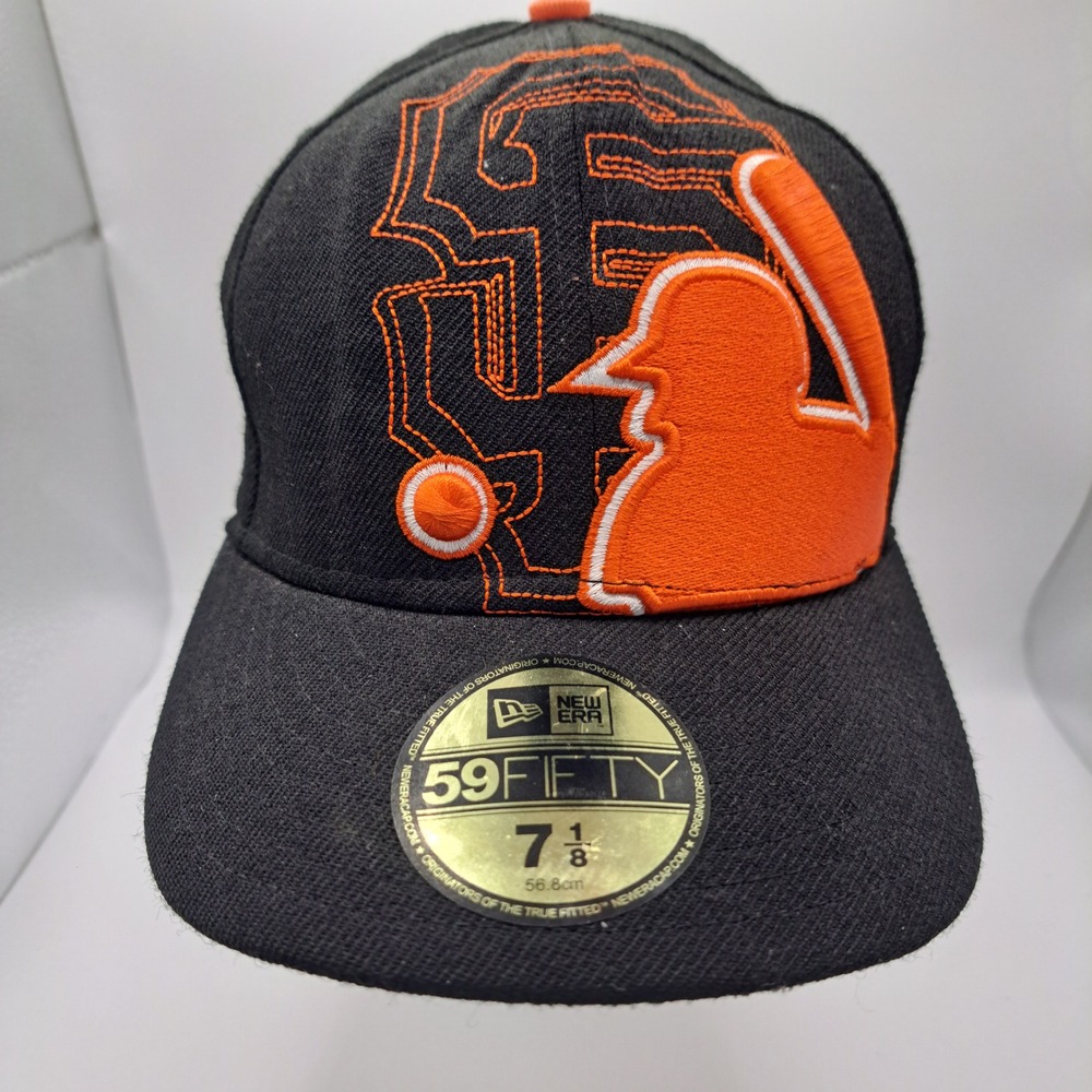 New Era 59FIFTY Fitted Hat Men 7 1/8 Black SF Giants Wool Embroidered Cap